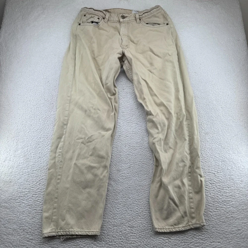 Vintage 1996 Levis 565 Jeans Mens 36x32 (Fit 34x32) Khaki Loose Fit Wide Leg USA